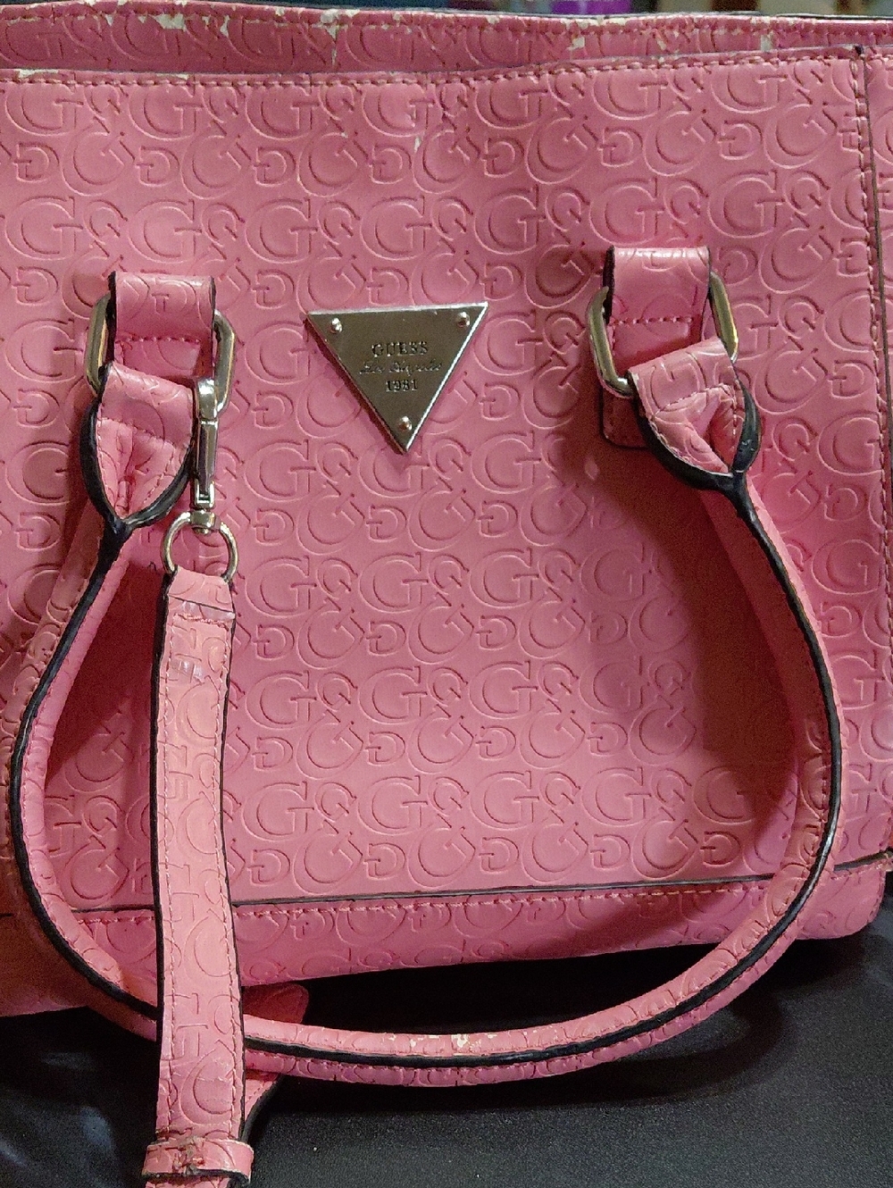 Guess Pink Embossed Logo Tote